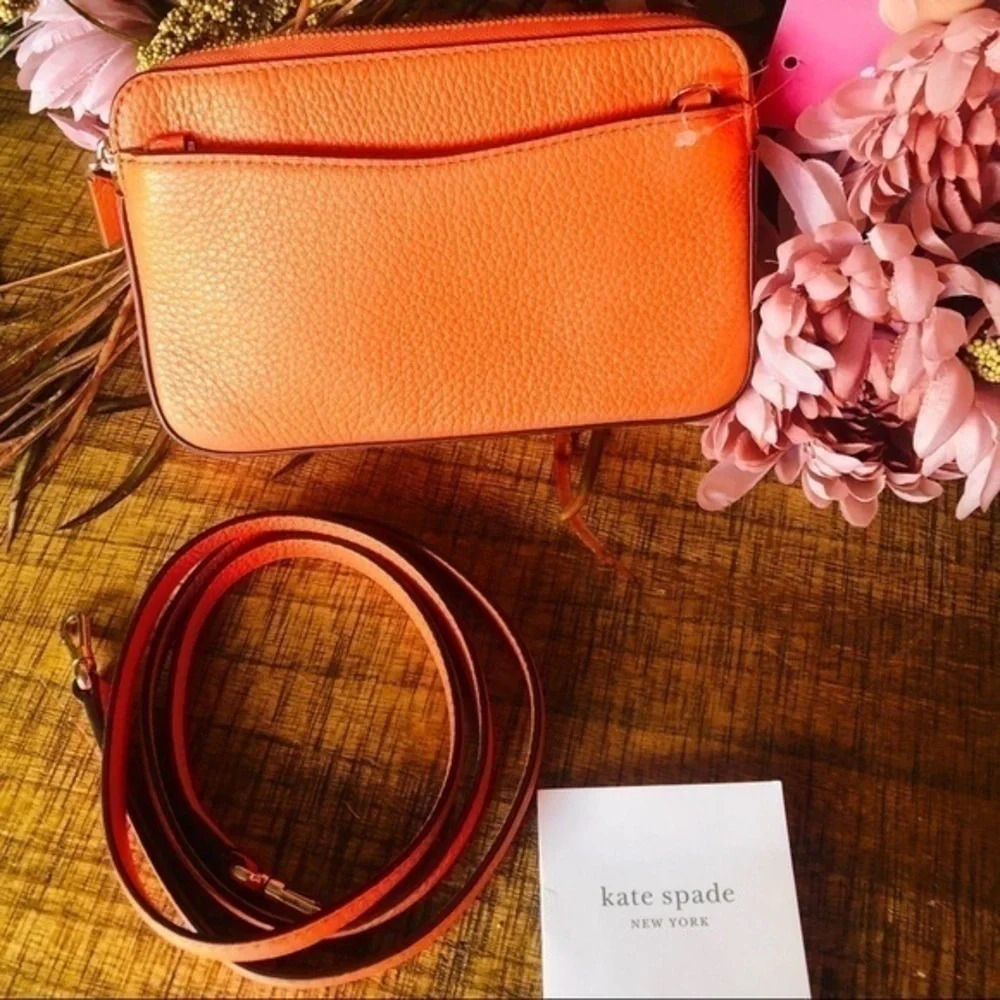 Kate Spade Pebbled Leather Crossbody Bag Card Slots Zip Closure NWT - Picture 4 of 4